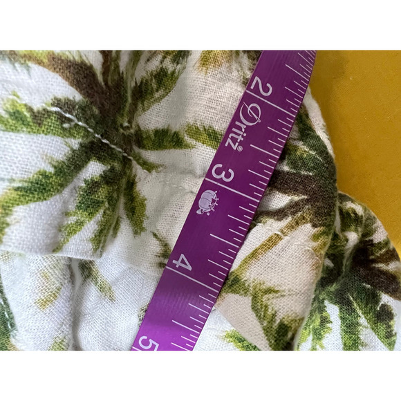 Briggs White Tropical Palm Tree Print Linen Blend Shorts, Size M - Picture 7 of 7